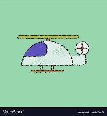 Flat shading style icon helicopter toy flying vector image
