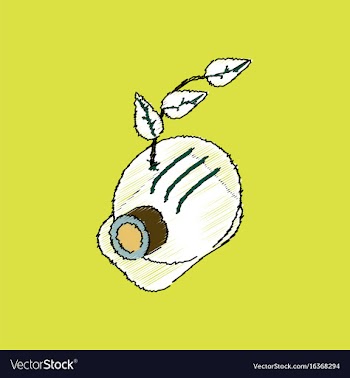 Flat shading style icon helmet and plant vector image