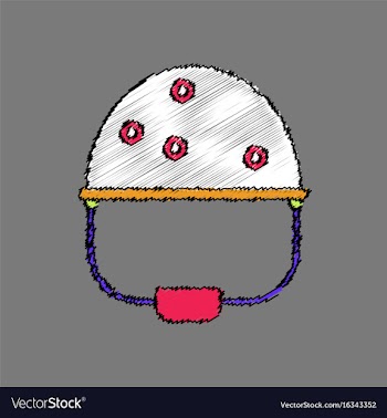Flat shading style icon helmet with bullet holes vector image