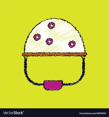 Flat shading style icon helmet with bullet holes vector image