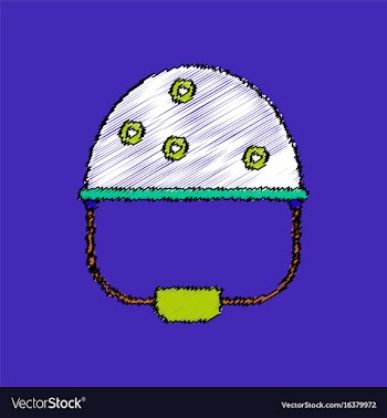 Flat shading style icon helmet with bullet holes vector image