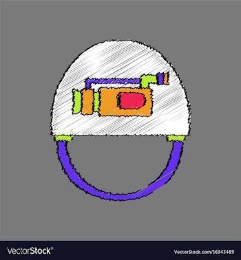 Flat shading style icon helmet with video cam vector image