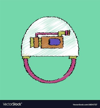 Flat shading style icon helmet with video cam vector image