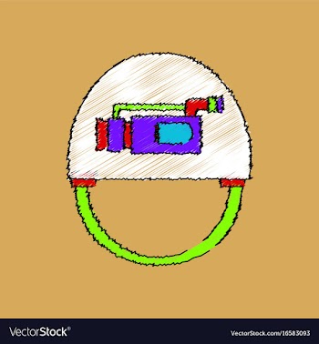 Flat shading style icon helmet with video cam vector image