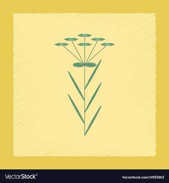 Flat shading style icon herb linaria vector image