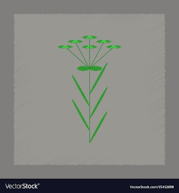 Flat shading style icon herb linaria vector image