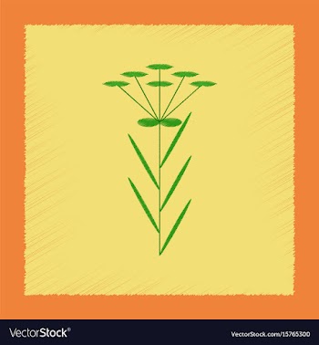 Flat shading style icon herb linaria vector image