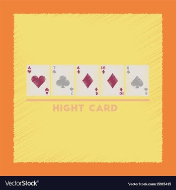 Flat shading style icon high card vector image
