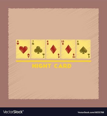 Flat shading style icon high card vector image