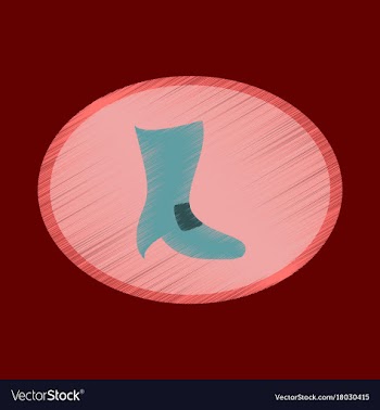 Flat shading style icon high-heeled boots vector image