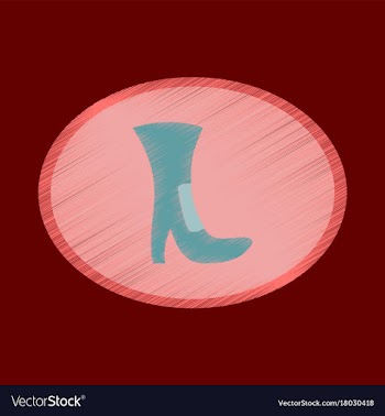 Flat shading style icon high-heeled boots vector image
