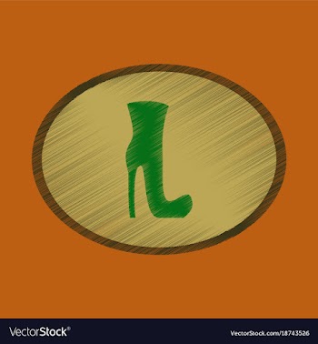 Flat shading style icon high-heeled boots vector image