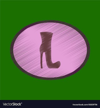 Flat shading style icon high-heeled boots vector image