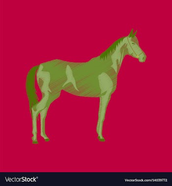 Flat shading style icon horse vector image