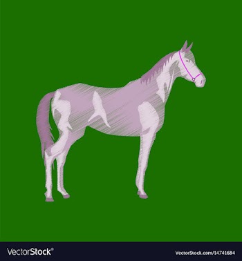 Flat shading style icon horse vector image