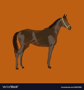 Flat shading style icon horse vector image