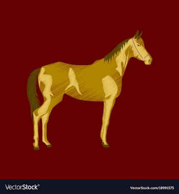 Flat shading style icon horse vector image