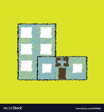 Flat shading style icon hospital building vector image