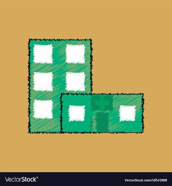 Flat shading style icon hospital building vector image