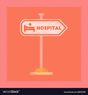 Flat shading style icon hospital sign vector image