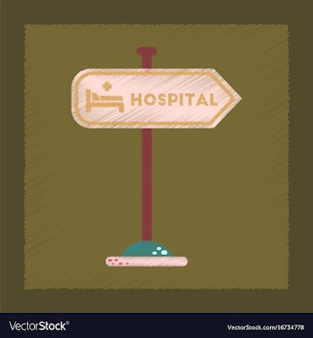 Flat shading style icon hospital sign vector image