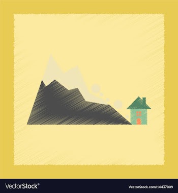 Flat shading style icon house avalanche vector image
