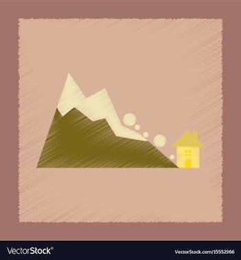 Flat shading style icon house avalanche vector image