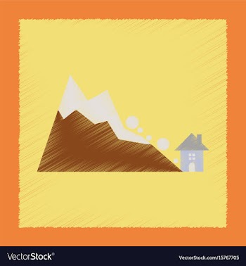 Flat shading style icon house avalanche vector image