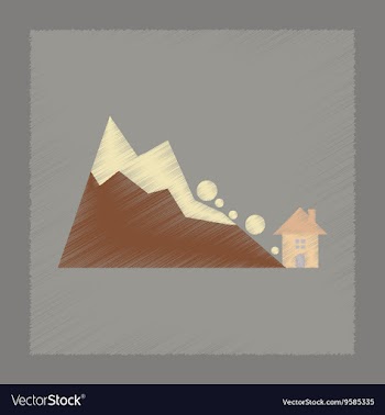 Flat shading style icon House avalanche vector image