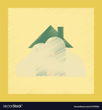 Flat shading style icon house covered with snow vector image