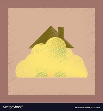 Flat shading style icon house covered with snow vector image