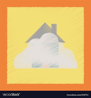Flat shading style icon house covered with snow vector image