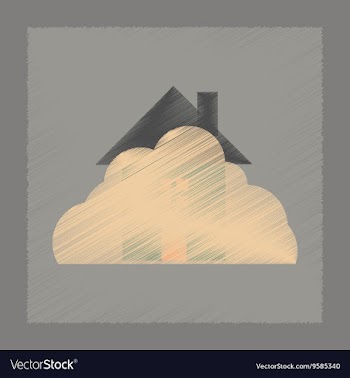 Flat shading style icon House covered with snow vector image