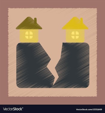 Flat shading style icon house earthquake vector image