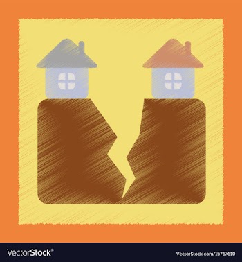 Flat shading style icon house earthquake vector image