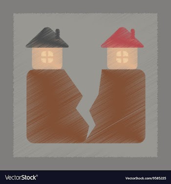 Flat shading style icon house earthquake vector image