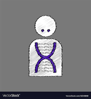 Flat shading style icon human dna vector image