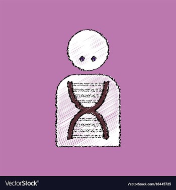 Flat shading style icon human dna vector image