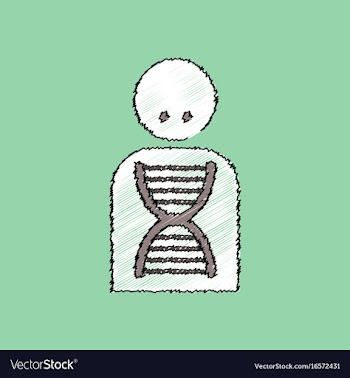Flat shading style icon human dna vector image