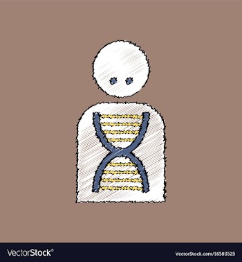 Flat shading style icon human dna vector image