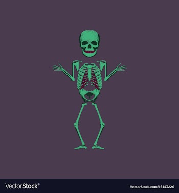 Flat shading style icon human skeleton vector image