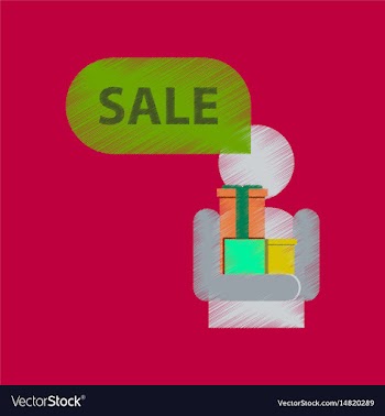 Flat shading style icon human stick figure gifts vector image