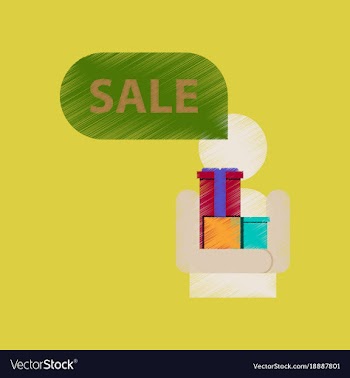 Flat shading style icon human stick figure gifts vector image