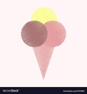 Flat shading style icon ice cream balls vector image