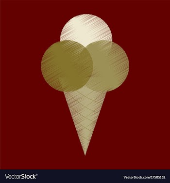 Flat shading style icon ice cream balls vector image