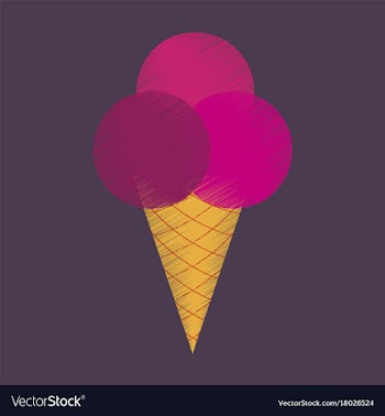 Flat shading style icon ice cream balls vector image
