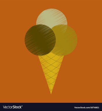 Flat shading style icon ice cream balls vector image