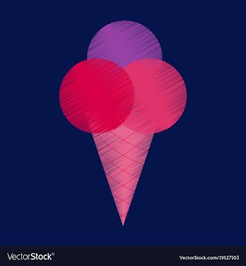 Flat shading style icon ice cream balls vector image