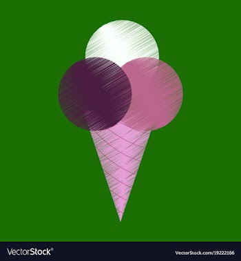 Flat shading style icon ice cream balls vector image