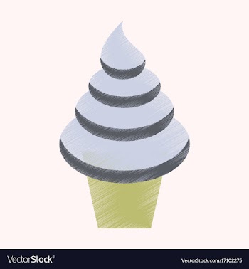 Flat shading style icon ice cream cone vector image